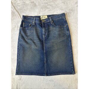 Levi Strauss Signature Women’s Size 12 Stretch Denim Jean Skirt Blue
